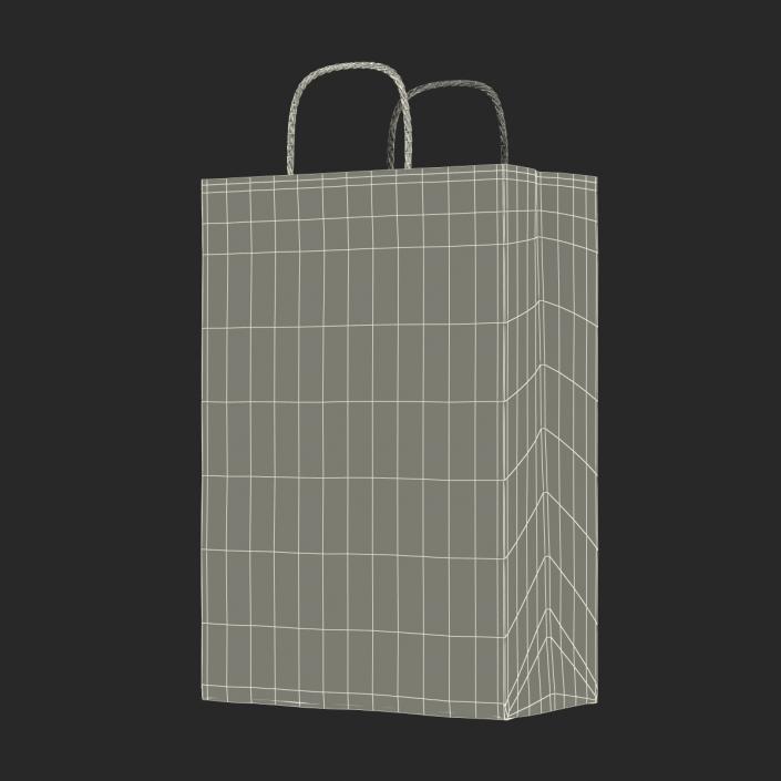 3D Handle Paper Shopping Bag White