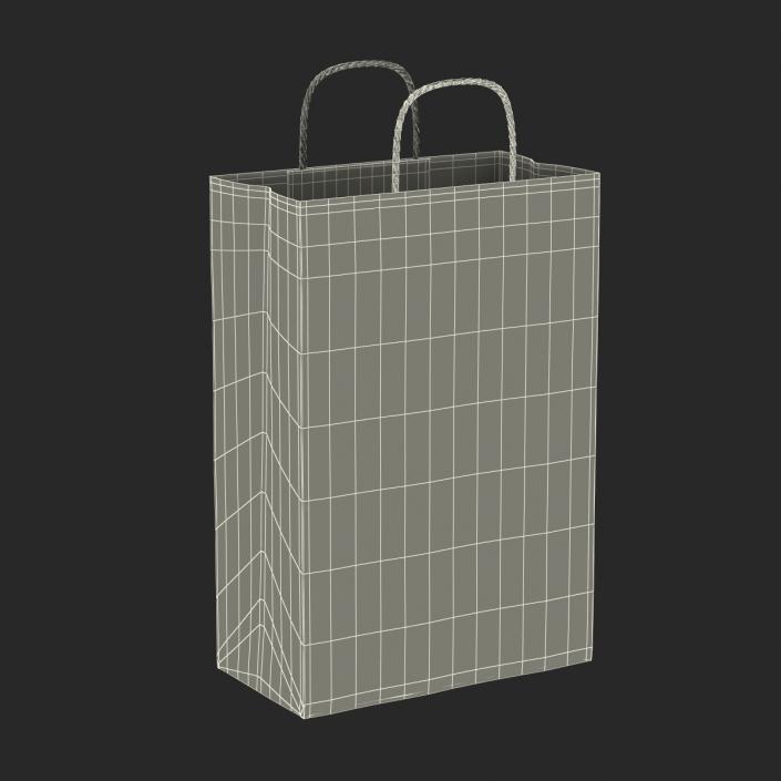 3D Handle Paper Shopping Bag White