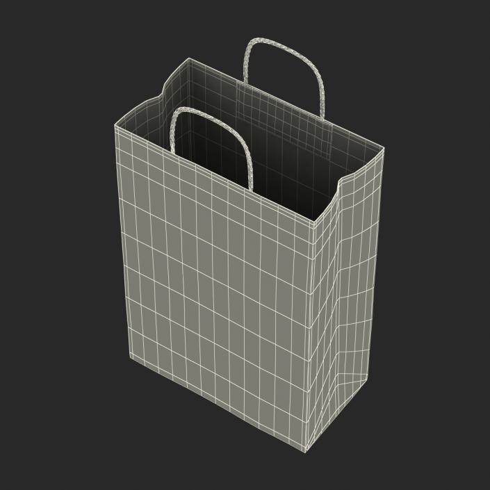 3D Handle Paper Shopping Bag White