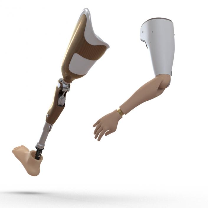 3D model Prosthetic Leg and Arm Rigged Collection