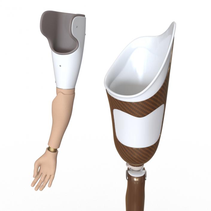 3D model Prosthetic Leg and Arm Rigged Collection