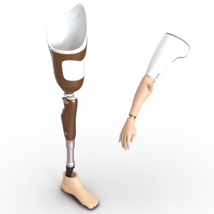 3D model Prosthetic Leg and Arm Rigged Collection