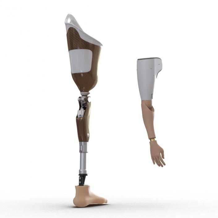 3D model Prosthetic Leg and Arm Rigged Collection