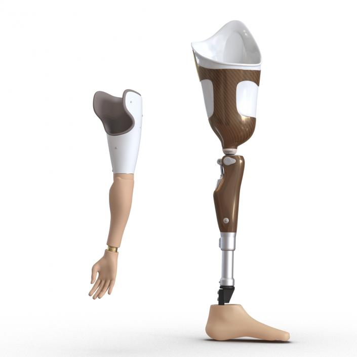 3D model Prosthetic Leg and Arm Rigged Collection