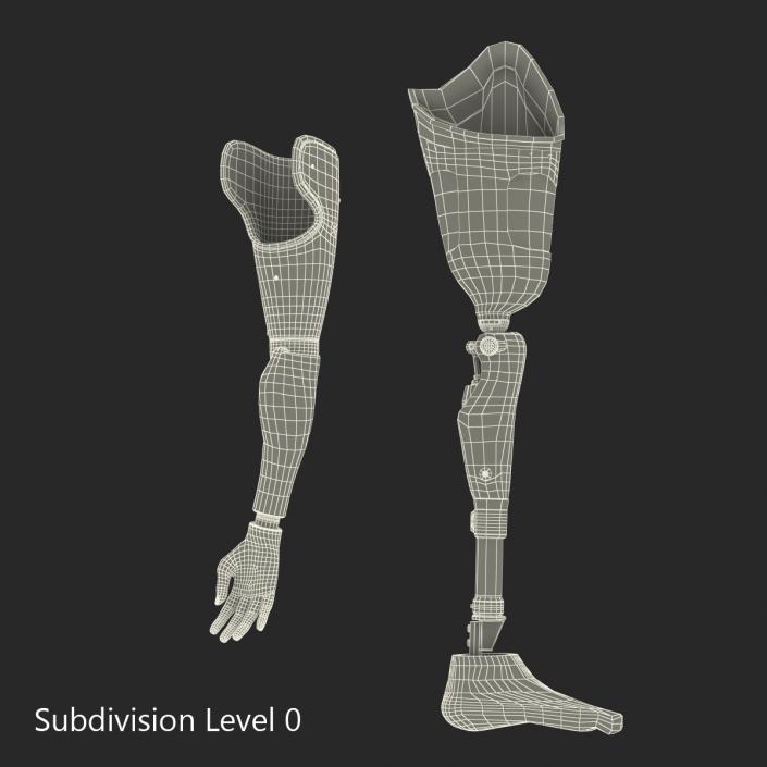 3D model Prosthetic Leg and Arm Rigged Collection