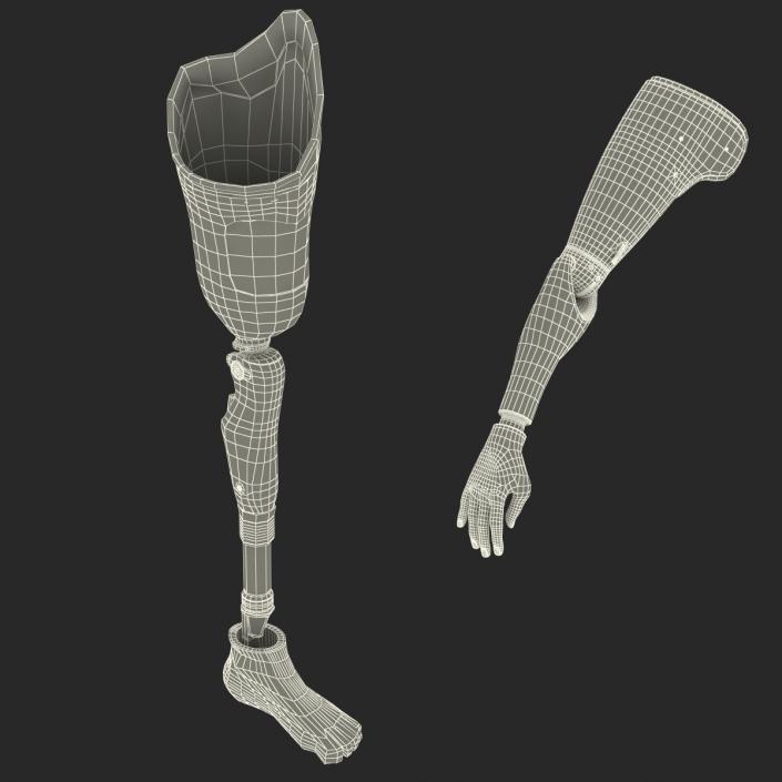 3D model Prosthetic Leg and Arm Rigged Collection