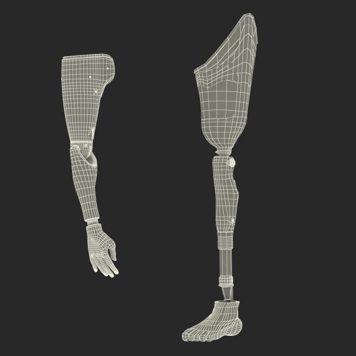 3D model Prosthetic Leg and Arm Rigged Collection