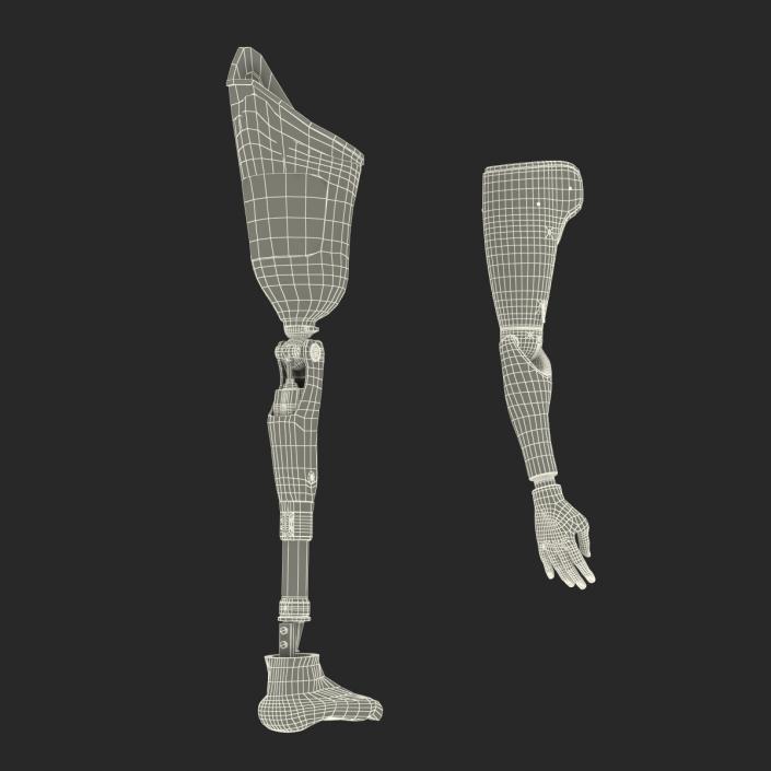 3D model Prosthetic Leg and Arm Rigged Collection