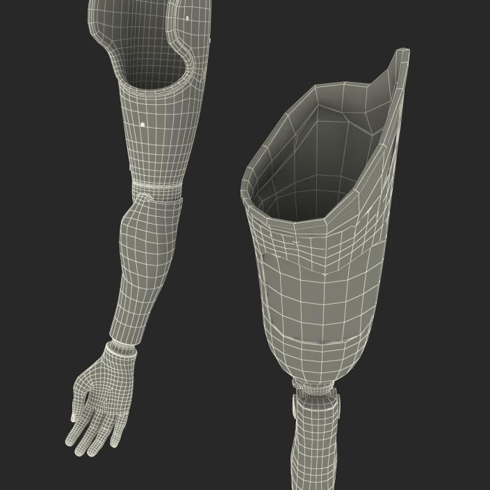 3D model Prosthetic Leg and Arm Rigged Collection