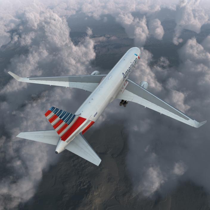 3D model Boeing 767-300F American Airlines Rigged