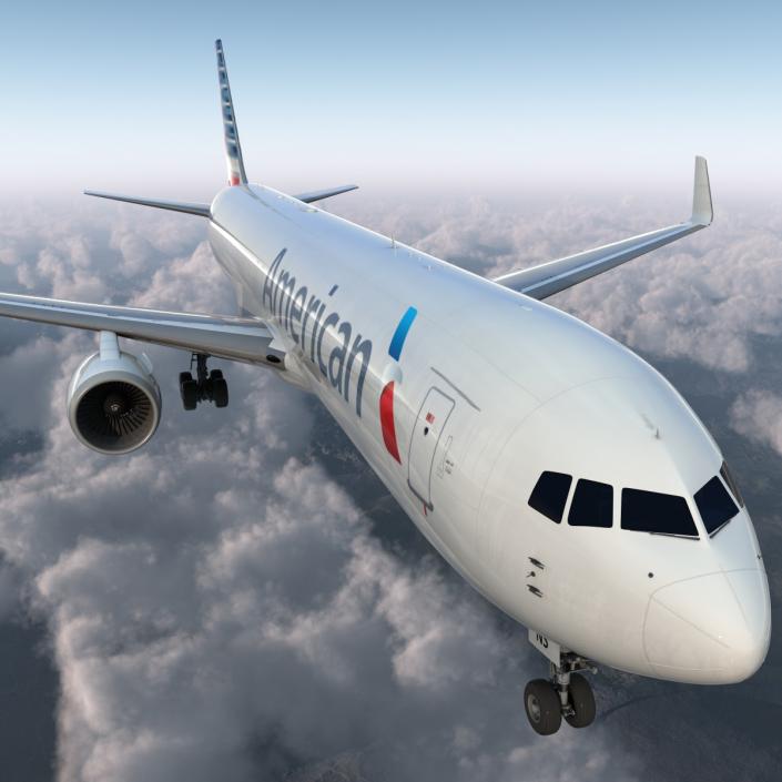 3D model Boeing 767-300F American Airlines Rigged