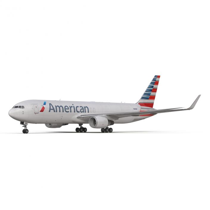 3D model Boeing 767-300F American Airlines Rigged