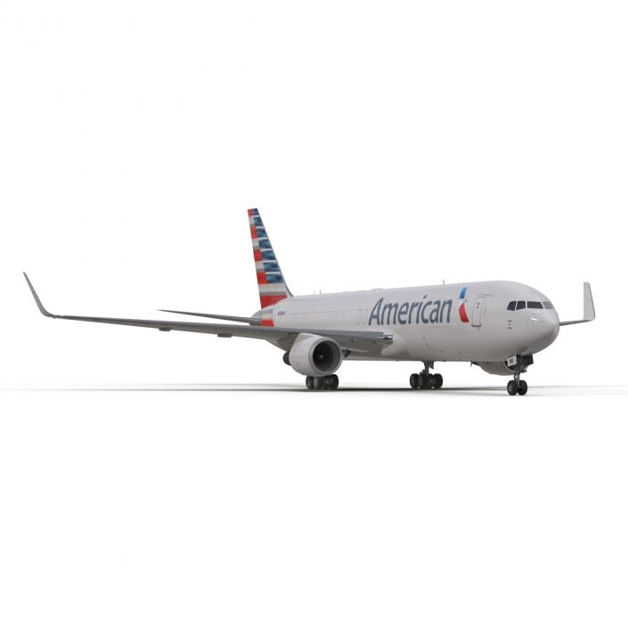 3D model Boeing 767-300F American Airlines Rigged