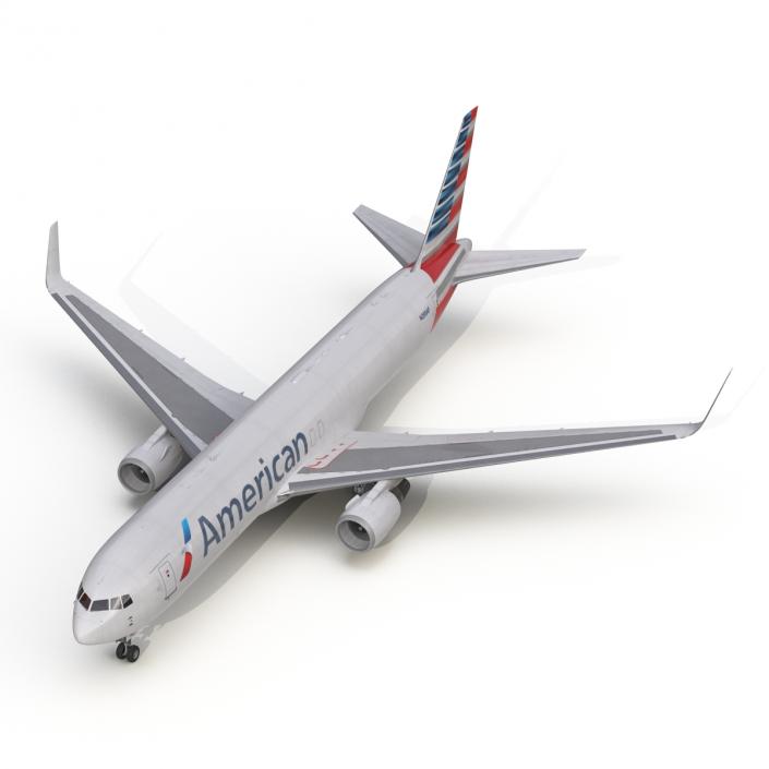 3D model Boeing 767-300F American Airlines Rigged