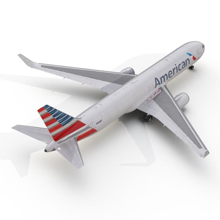 3D model Boeing 767-300F American Airlines Rigged