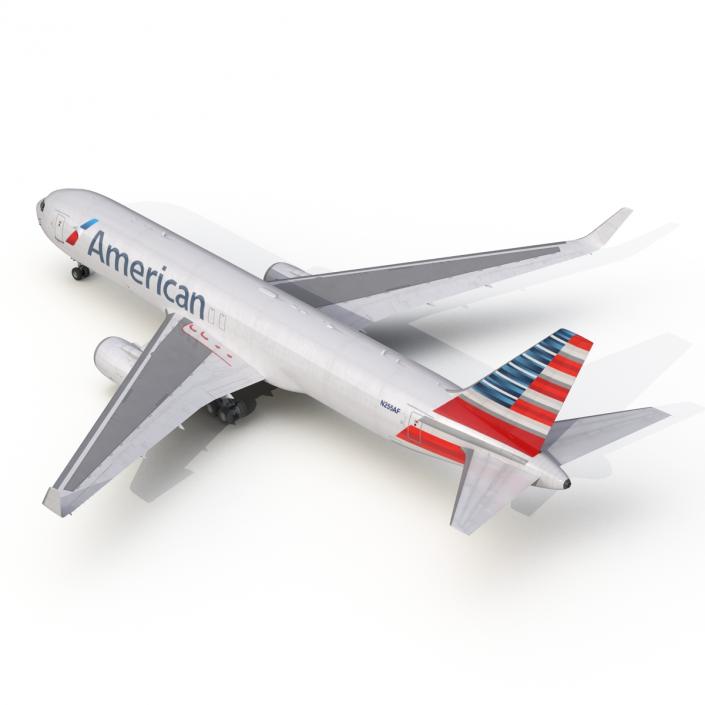 3D model Boeing 767-300F American Airlines Rigged