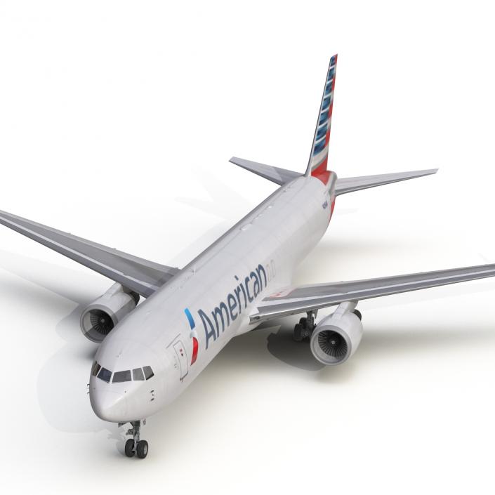 3D model Boeing 767-300F American Airlines Rigged