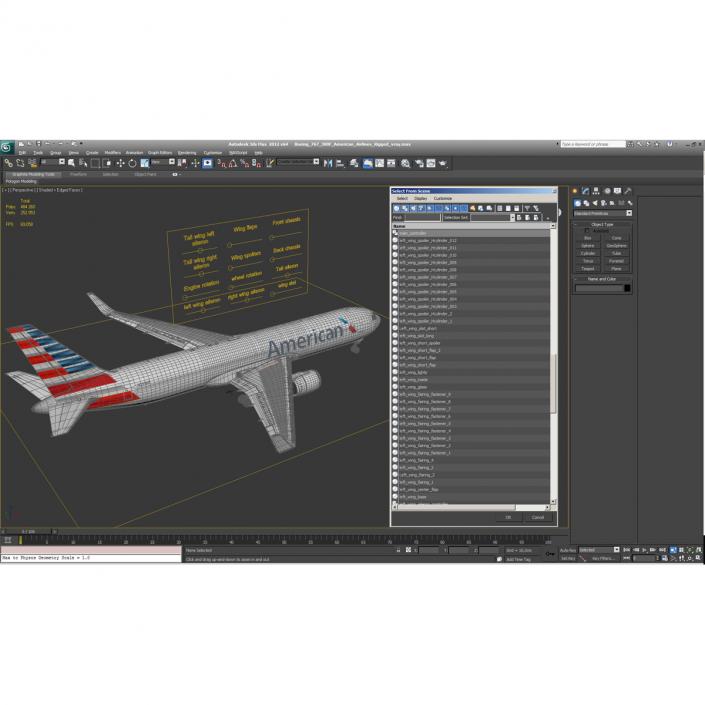 3D model Boeing 767-300F American Airlines Rigged