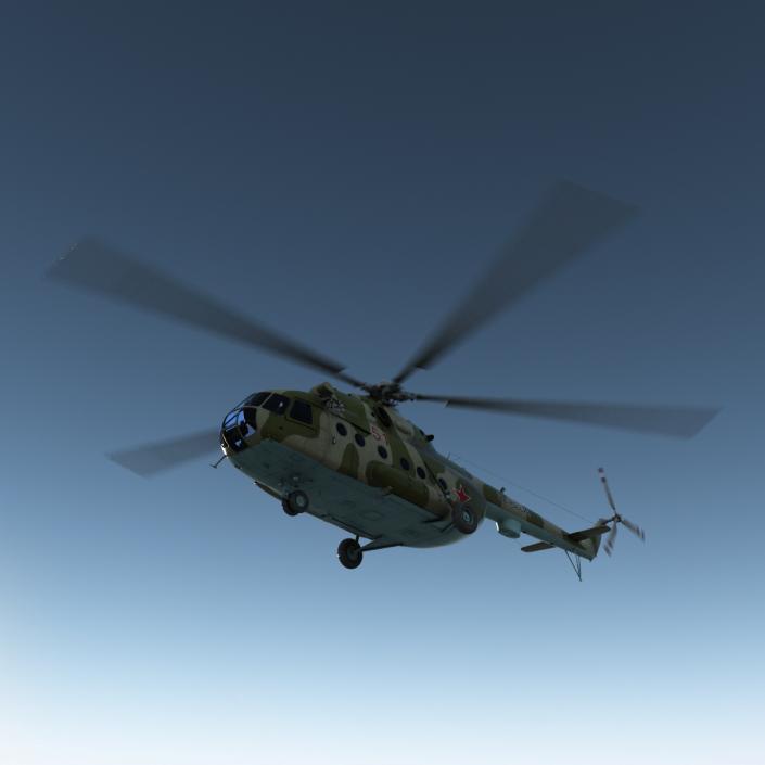 3D Mi-8 Hip Russian Millitary Medium Transport Helicopter Rigged