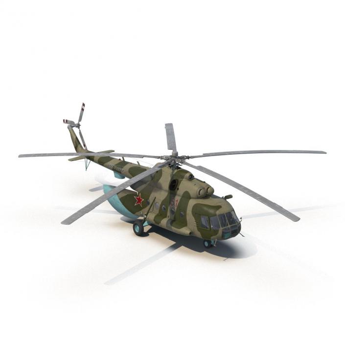 3D Mi-8 Hip Russian Millitary Medium Transport Helicopter Rigged