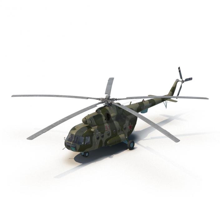 3D Mi-8 Hip Russian Millitary Medium Transport Helicopter Rigged