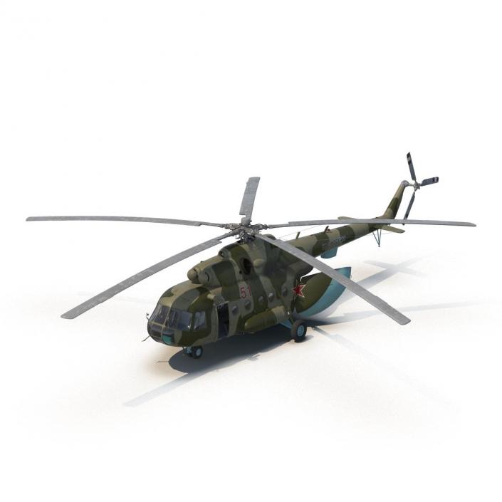 3D Mi-8 Hip Russian Millitary Medium Transport Helicopter Rigged