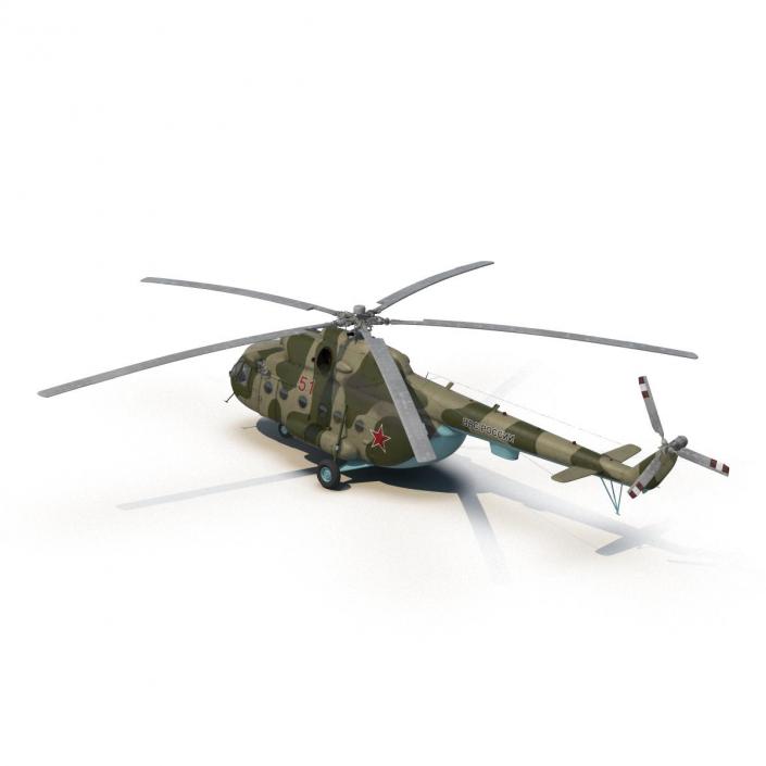 3D Mi-8 Hip Russian Millitary Medium Transport Helicopter Rigged