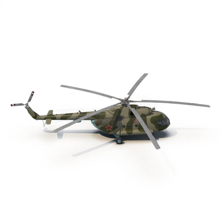 3D Mi-8 Hip Russian Millitary Medium Transport Helicopter Rigged