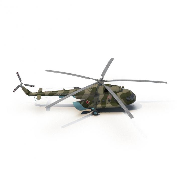 3D Mi-8 Hip Russian Millitary Medium Transport Helicopter Rigged