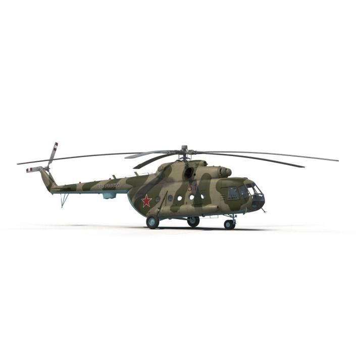 3D Mi-8 Hip Russian Millitary Medium Transport Helicopter Rigged