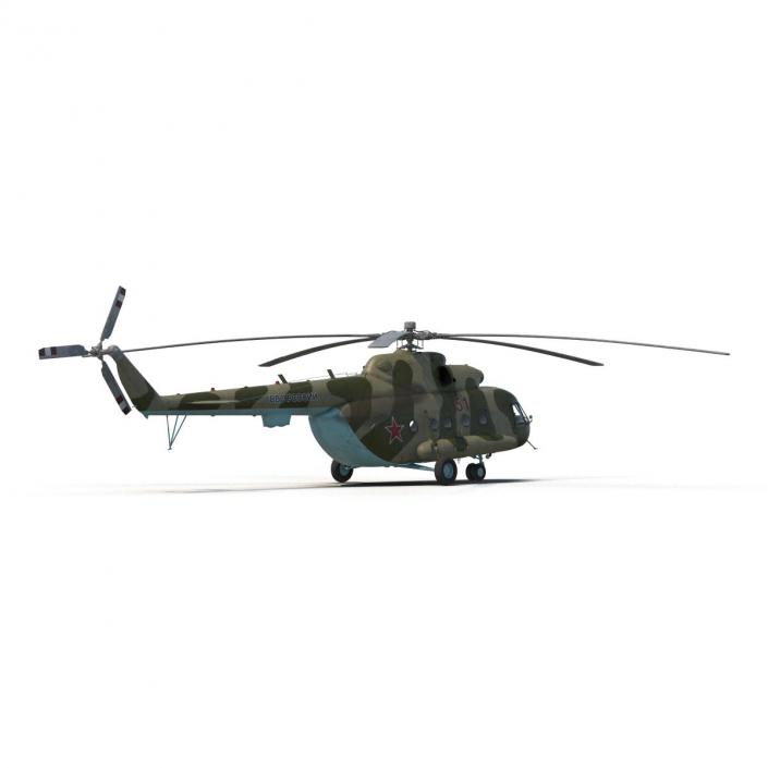 3D Mi-8 Hip Russian Millitary Medium Transport Helicopter Rigged