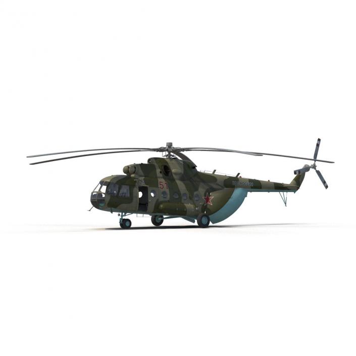 3D Mi-8 Hip Russian Millitary Medium Transport Helicopter Rigged