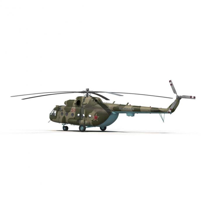 3D Mi-8 Hip Russian Millitary Medium Transport Helicopter Rigged