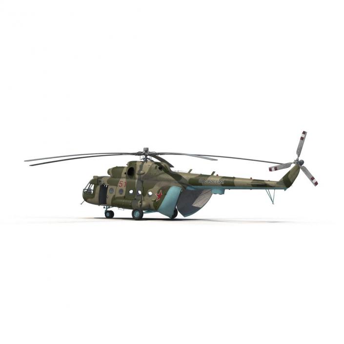 3D Mi-8 Hip Russian Millitary Medium Transport Helicopter Rigged