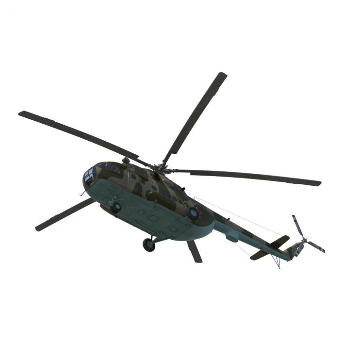 3D Mi-8 Hip Russian Millitary Medium Transport Helicopter Rigged