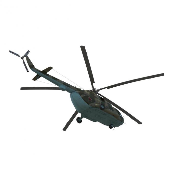 3D Mi-8 Hip Russian Millitary Medium Transport Helicopter Rigged