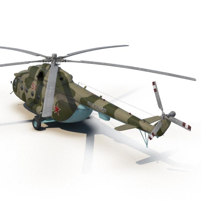 3D Mi-8 Hip Russian Millitary Medium Transport Helicopter Rigged