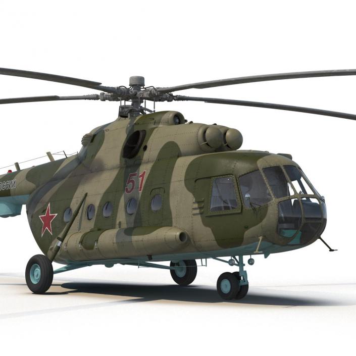 3D Mi-8 Hip Russian Millitary Medium Transport Helicopter Rigged