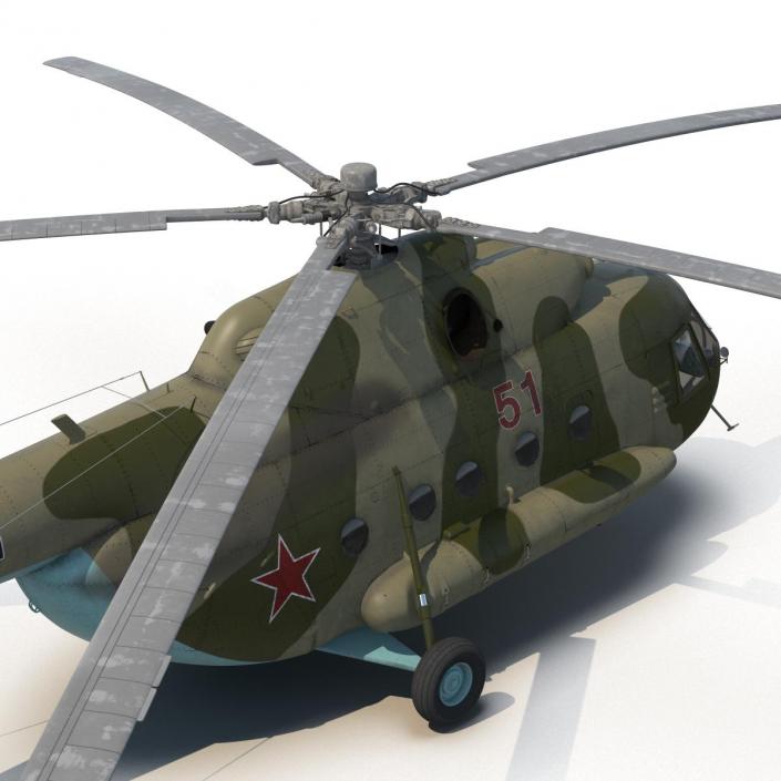 3D Mi-8 Hip Russian Millitary Medium Transport Helicopter Rigged