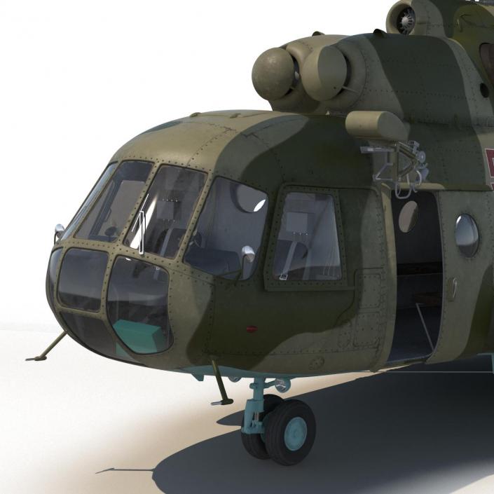 3D Mi-8 Hip Russian Millitary Medium Transport Helicopter Rigged