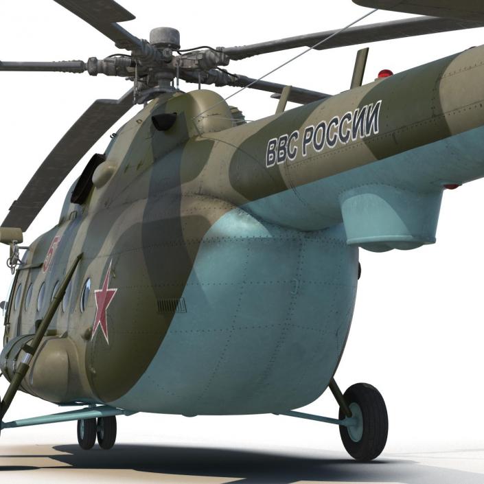 3D Mi-8 Hip Russian Millitary Medium Transport Helicopter Rigged