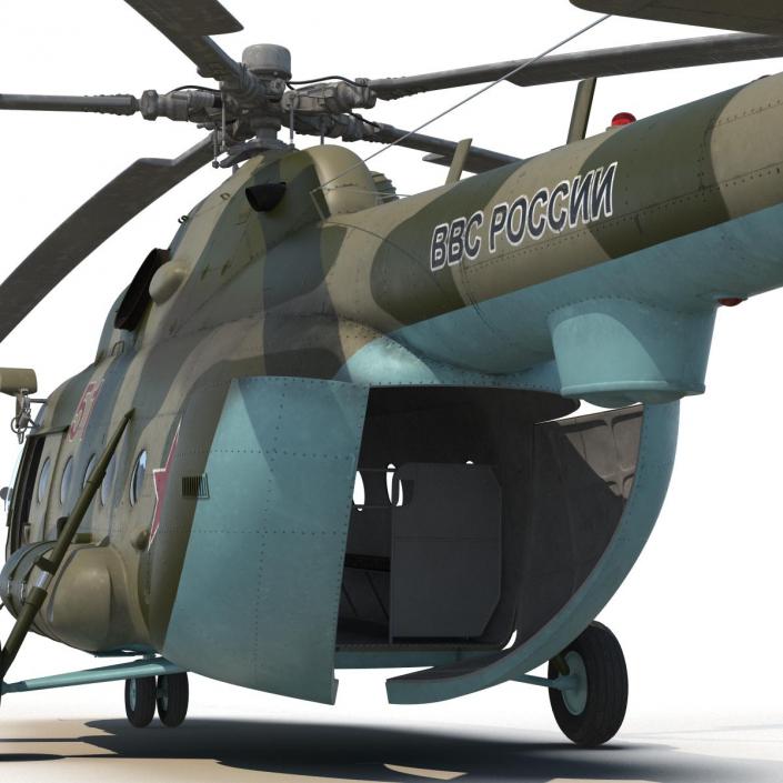 3D Mi-8 Hip Russian Millitary Medium Transport Helicopter Rigged