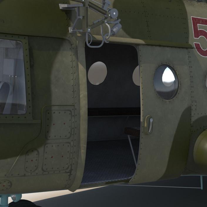 3D Mi-8 Hip Russian Millitary Medium Transport Helicopter Rigged