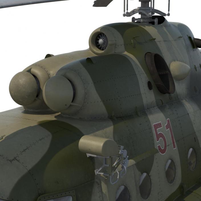 3D Mi-8 Hip Russian Millitary Medium Transport Helicopter Rigged