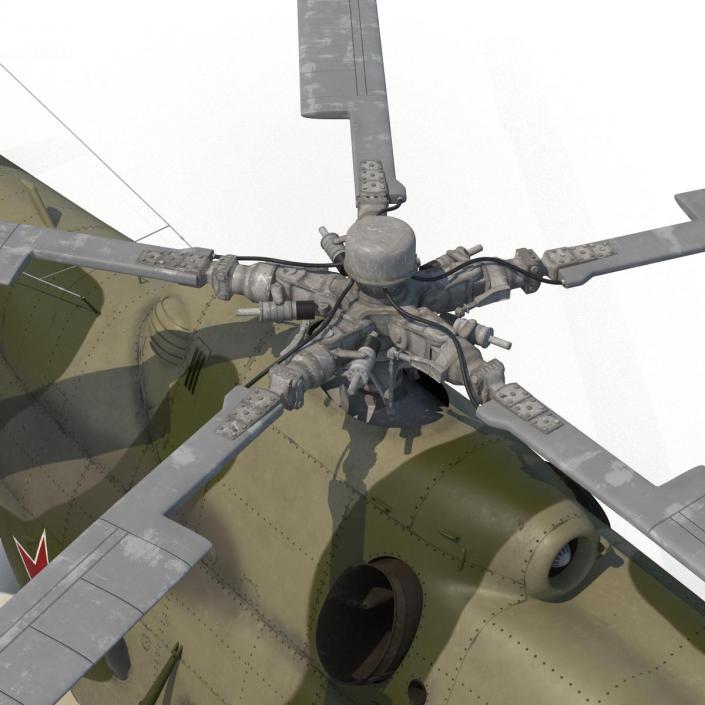 3D Mi-8 Hip Russian Millitary Medium Transport Helicopter Rigged