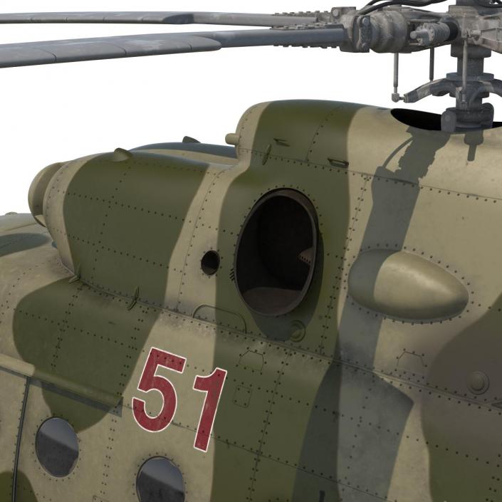 3D Mi-8 Hip Russian Millitary Medium Transport Helicopter Rigged