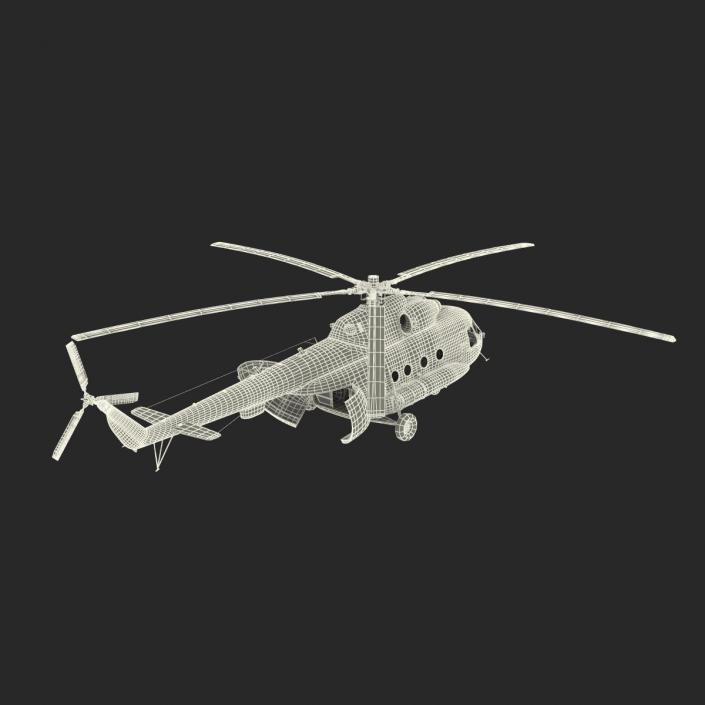 3D Mi-8 Hip Russian Millitary Medium Transport Helicopter Rigged