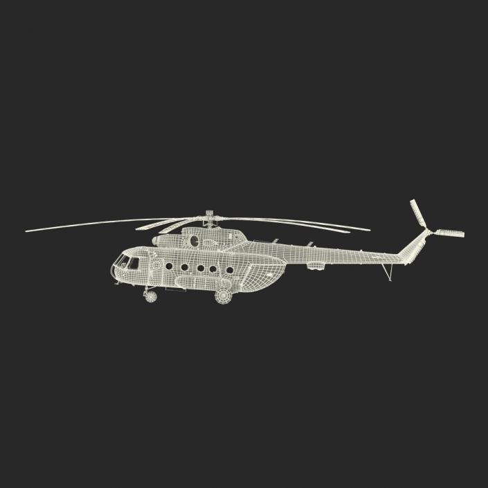 3D Mi-8 Hip Russian Millitary Medium Transport Helicopter Rigged