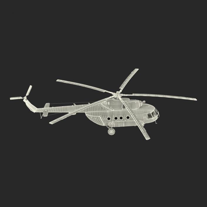 3D Mi-8 Hip Russian Millitary Medium Transport Helicopter Rigged