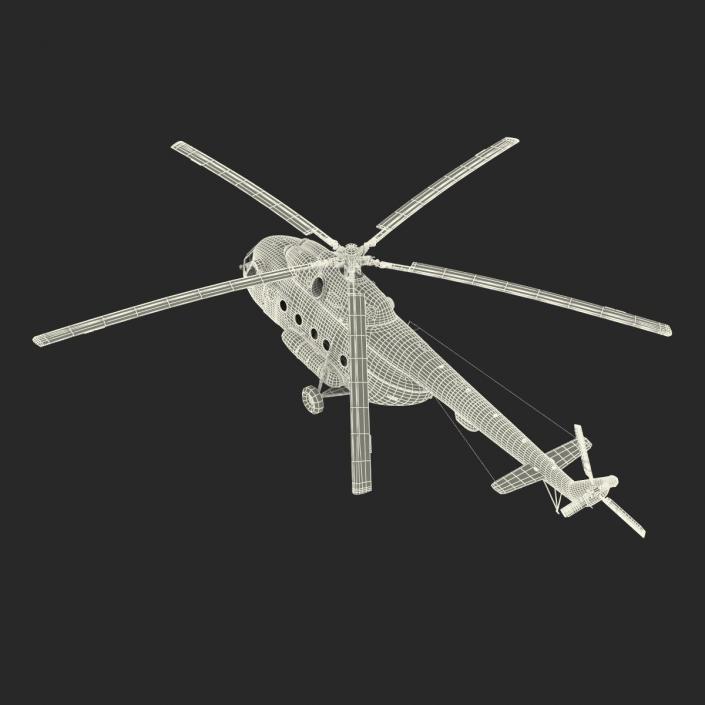 3D Mi-8 Hip Russian Millitary Medium Transport Helicopter Rigged